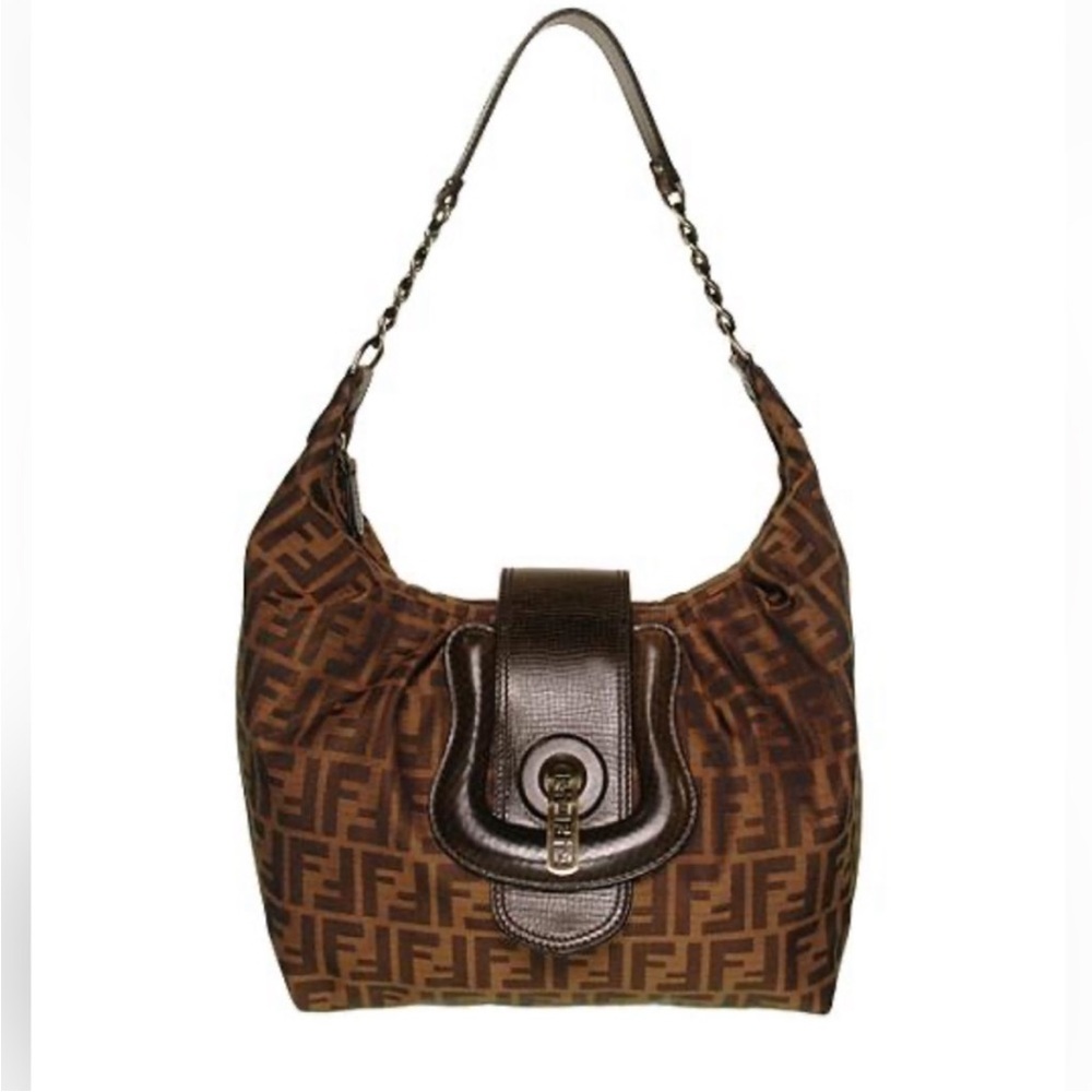 ๐ค FENDI Zucca Borsa B Hobo Bag Made In ITALY Authentic! - Picture 16 of 16